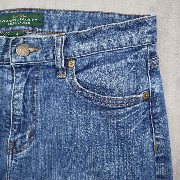 Lauren Jeans Co Pants Womens 4 Blue Denim Classic Straight Pockets Jeans - Picture 12 of 16